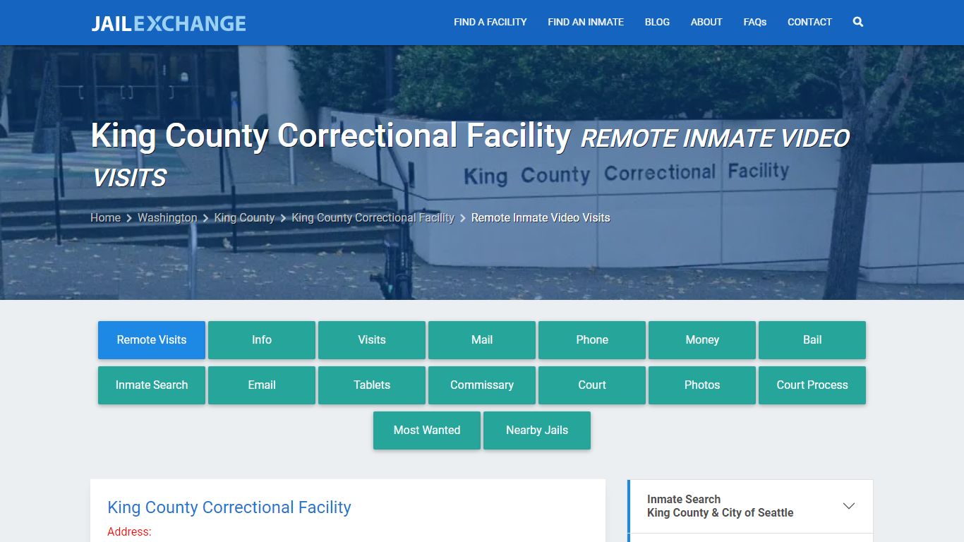 Video Visitation - King County Correctional Facility, WA - Jail Exchange