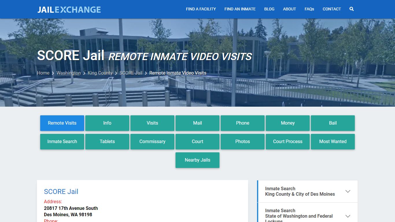 Video Visitation - SCORE Jail, WA - Jail Exchange